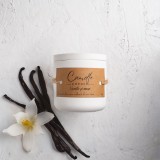Cumpara ieftin Set lumanare parfumata Piele si tonka, suport lumanare, accesoriu elegant pentru stins lumanarea si foarfeca de taiat fitil lumanare