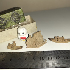 Miniaturi China vase de pescuit case lacustre panda SET10 T4