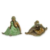 Nud-statueta erotica din bronz pictat ND-7