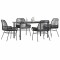 Gossi set de sufragerie de gradina 5 piese neagra sticla poly rattan