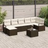 VidaXL Set de canapele pentru grădină 8 pcs Maro Rattan poli 3346478