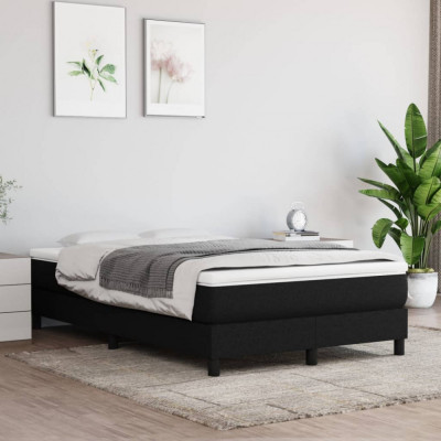 vidaXL Cadru de pat, negru, 120x200 cm, material textil foto