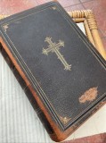 Biblia / Biblie veche , coperta piele, germana, 1892 , 22x15 cm
