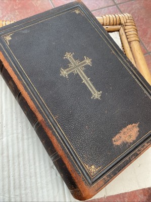 Biblia / Biblie veche , coperta piele, germana, 1892 , 22x15 cm foto