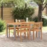 Cumpara ieftin Mese de exterior Natural și gri 150 x 90 x 75 cm