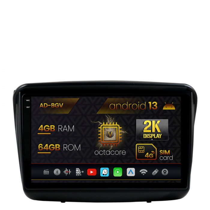 Navigatie Mitsubishi L200 Pajero Sport, Android 13, V-Octacore 4GB RAM + 64GB ROM, 9.5 Inch - AD-BGV9004+AD-BGRKIT278