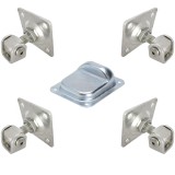 Cumpara ieftin Set balamale porti, reglabile, M20, cu placa 100x100 mm, greutate sutinuta 600 kg si opritor poarta, zincat, inaltime 50 mm, baza 158x138 mm