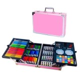 Cumpara ieftin Set,trusa de pictura si desen pentru copii, creioane, markere, culori 145 piese - Roz, Dactylion