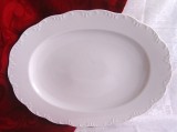 PLATOU PORTELAN ROSENTHAL CLASSIC ROSE SERIA MONBIJOU MODEL ALL WHITE 32 CM ANUL 1975