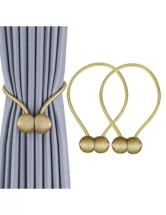 Bratara magnetica de prindere perdele draperii model GOLDEN BALLS