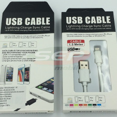 Cablu date USB 1,5 metri iPhone 5 / 5C / 5S / 6 / 7 / iPad mini