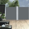 Copertină laterală dublă retractabilă, antracit, 170 x 600 cm