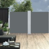Copertină laterală dublă retractabilă, antracit, 170 x 600 cm