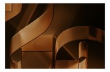 Tablou Canvas, "Metamorfoza elementelor curbilinii &icirc;n bronz", Forme, Eleganță, Curbe, &Icirc;ntuneric, Reflexie, 39 x 26 cm, CMCLASS