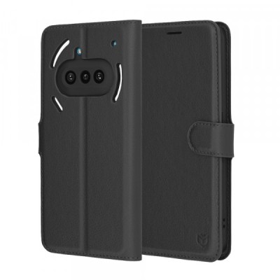 Husa pentru Nothing Phone (3a), Techsuit, Leather Folio, Neagra foto