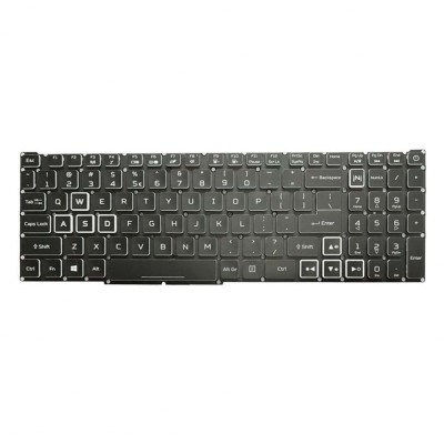 Tastatura Laptop, Acer, Predator Helios 300 PH315-53, PH315-54, PH317-54, N18I3, conector ingust, iluminata RGB, layout US foto