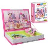 Carte magnetica Imbraca fetita &ndash; Puzzle magnetic Princess, 85 pcs, Roz, EMC ONSHOP&reg;