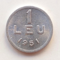 Moneda 1 leu 1951 RPR aluminiu