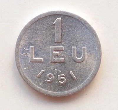 Moneda 1 leu 1951 RPR aluminiu foto