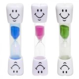 Cumpara ieftin Set 3 clepsidre pentru perierea dintilor, 3 minute, 10 x 2.5 cm, albastru roz verde