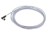 Conector HARTING M12 mufă mamă 3 pini unghi cablu 5m PVC