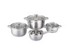 Set vase de gatit Michelino, 7 piese, otel inoxidabil, inductie, argintiu