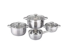 Set vase de gatit Michelino, 7 piese, otel inoxidabil, inductie, argintiu foto