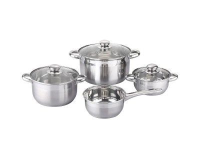 Set vase de gatit Michelino, 7 piese, otel inoxidabil, inductie, argintiu foto