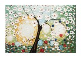 Cumpara ieftin Tablou 3D Copacul vietii cu flori albe, pictat manual living, dormitor, 100x70cm ulei pe panza, Marius Maxim