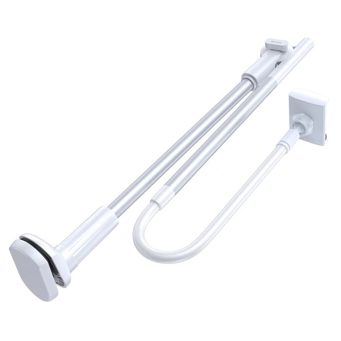 Baseus - Desk Holder Unlimited Adjustment Lazy (SULR-0S) - 360&deg; Mobile Stand, Clamp Universal, Flexible Long Arm - Silver