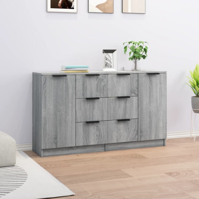 vidaXL Servante, 2 buc., gri sonoma, 60x30x70 cm, lemn prelucrat