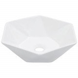 VidaXL Chiuvetă de baie, alb, 41 x 36,5 x 12 cm, ceramică