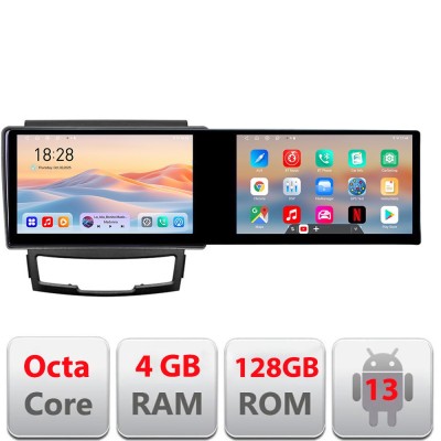 Navigatie Ssangyong Korando 2011- 2013 Kit-159 Edotec 2 ecrane 8 core 4+128 21.6 inch Incell android Wifi 5Ghz gps internet CarStore Technology foto