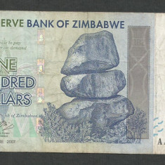 ZIMBABWE 100 DOLARI DOLLARS 2007 [9] P- 69 , F