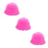 Cumpara ieftin Set 3 Capsule cafea, reutilizabila, reincarcabila, compatibil Dolce Gusto, roz