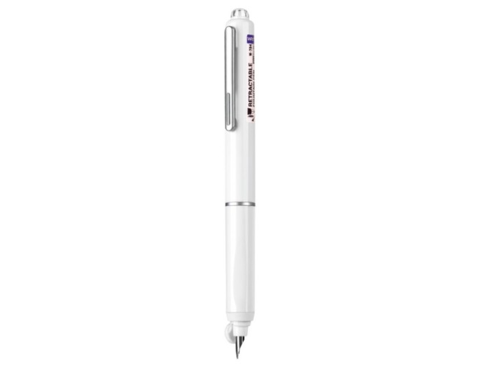 Stilou reatractabil Writech corp alb + 5 patroane cu cerneala albastru