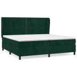Cumpara ieftin Pat box spring cu saltea, verde inchis, 200x200 cm, catifea