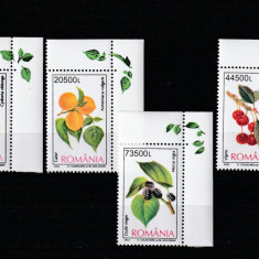 Romania 2002-Flora,Fructe,gutui,cais,visin,dud,serie 4 val.,MNH