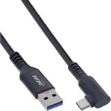 Cablu USB 3.2-A la USB type C T-T drept/unghi 5m Negru, InLine IL35715V