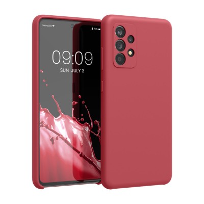 Husa Kwmobile pentru Samsung Galaxy A52/Galaxy A52 5G/Galaxy A52s 5G, Silicon, Rosu, 54347.208 foto