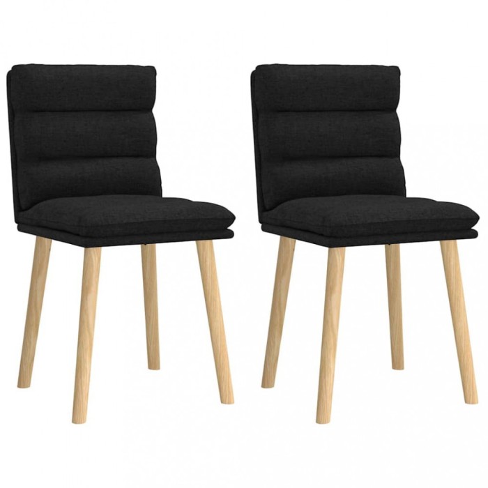 vidaXL Scaune de bucătărie, 2 buc. negru, textil