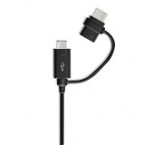 Cablu de date USB la Micro-USB, Type-C, 1.5m - Samsung (EP-DG950DBEGWW) - Black