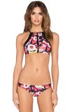 SW1546-311 Costum de baie stil tankini in doua piese, cu print floral, M/L