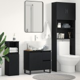 vidaXL Dulap chiuvetă de baie, stejar negru 58x33x60 cm lemn prelucrat
