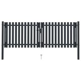 Cumpara ieftin Poarta de gard cu usa dubla, otel, 300x75 cm, antracit