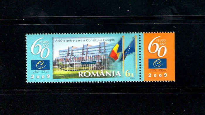 ROMANIA 2009 - A 60-A ANIVERSARE A CONS. EUROPEI, TABS 4, MNH - LP 1833