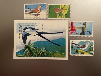 Grenada - Serie timbre pasari, fauna nestampilate MNH foto