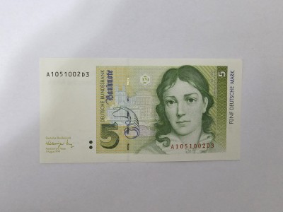Germania 5 Mark 1991 Noua Rara foto