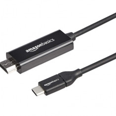 Adaptor cablu USB-C la HDMI Amazon Basics (compatibil Thunderbolt 3) 4K 30Hz, 1m, negru - RESIGILAT