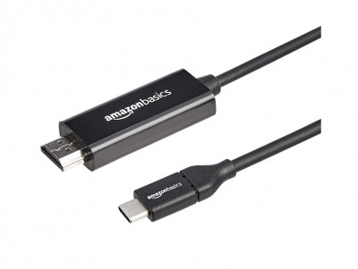 Adaptor cablu USB-C la HDMI Amazon Basics (compatibil Thunderbolt 3) 4K 30Hz, 1m, negru - RESIGILAT foto